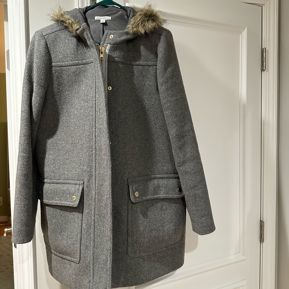 J. Crew Factory (Mercantile) Wool Coat sz 12 Gray